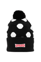 Black Polkadot Pom Pom Beanie